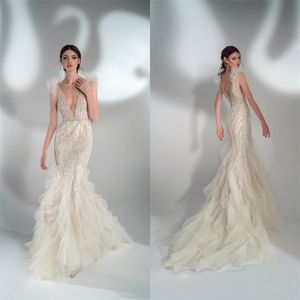 Wholesale glitter bridal dresses for sale - Group buy Glitter Sequins Mermaid Wedding Dresses Newest Sexy Sleeveless Illusion Beads Bridal Dress Sweep Train Tiered Custom Made Wedding Gowns
