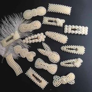 Pearls Hairpins Lady Design Pearls Hair Clips Creative Girl Cute Bow Pearl Clip Barrettes Jewelry Accessories HHA1535