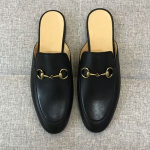 OP Kalite 28 Stilleri Hakiki Deri Loafer'lar Muller Terlik Toka Ile Moda Kadınlar Princetown Bayanlar Rahat Katır Flats