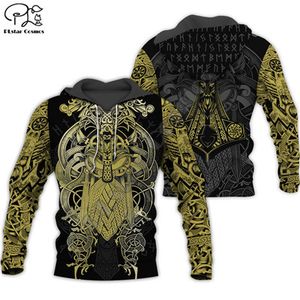 PLstar Cosmos Viking Warrior Tattoo New Fashion Tracksuit casual Colorful 3D Print Hoodie/Sweatshirt/Jacket/Men Women s-8 CX200808