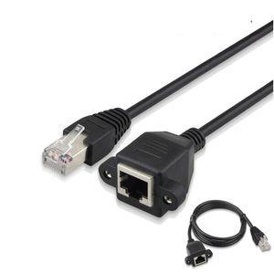 RJ45 Mężczyzna do żeńskiego kabla panelu śrubowego Mount Ethernet LAN Network Halding Cables do rozszerzenia istniejących routerów połączeń Ethernets A3