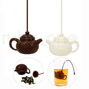シリコーンティーポット形茶フィルター安全なクリーニングインフューザーの再利用可能な茶コーヒーストレーナー紅茶漏れキッチンアクセサリーRRA3495