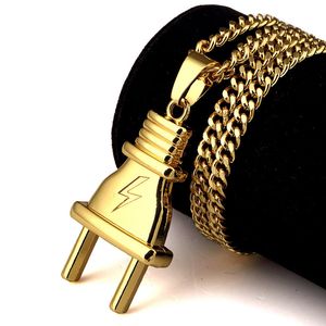 Mode Neue Amerikanische Original Stecker Anhänger Stecker 18K Gold Hip Hop Halskette Anhänger Punk Schmuck Nische Männlich Weiblich für Hochzeit Party Geschenke