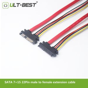 Kable komputerowe Złącza Ult SATA pin Extender Cable Male do Kobiet Pin Serial ATA Data Power Combo Extensjonat cm cm