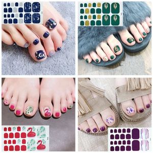 Wholesale toe nails art for sale - Group buy 22tips sheet Toe Nail Stickers Waterproof Fashion Toe Nail Wraps Nail Art Full Cover Adhesive Foil Stickers Manicure Decals
