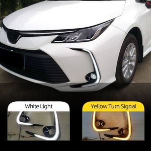 2st CAR LED DRL DAYTIME RUND LIGHT FÖR TOYOTA COROLLA 2019 2020 2021 2022 GUL TURN SIGNAL 12V FOG LAMP DECORATION BUMPER LIGHT LIGHT