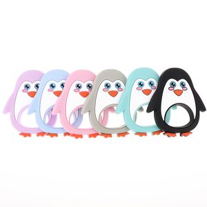 Мультфильм пингвин силиконовые детские животные бушевые пищевые классы жевательные младенца зубов кулон ожерелье аксессуары для детского ухода подарок