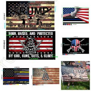 New Style Trump Flag 90 * 150cm USA Police 2nd Amendment America Flag Gadsden Banner USA Elezioni presidenziali Bandiere DHL Shipping RRA3634