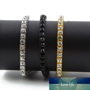 Iced Out Single Row Rhinestone Bracelet Men's Hip Hop Style Jewelry Clear CZ Diamond 7-9 Inch Bling Chain Bracelets