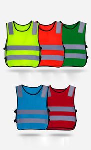Crianças Roupas de Segurança Reflexiva Vest Children Prova Coletes de Alta Visibilidade Advertência Patchwork Colete Construção de Segurança