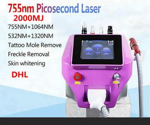 Pico Picosecond Laser Tatuagem Máquina de Remoção 4 Comprimento de Onda 532NM 755NM 1064NM 1320Nm Pigmenation Spot Romover Cuidados com Pele DHL