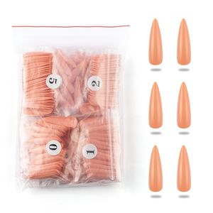 500pcs/Bag Professional False Nails Long Stiletto Tips Acrylic Press on Fake Nails Candy Color Full Cover Nail Art Manicure