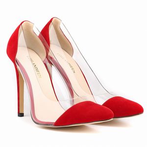 Hot sale-High Heels Dress Shoes Solid Color Transparent Dress High Heel Large Size Ladies Sandals Wedding Party Shoes