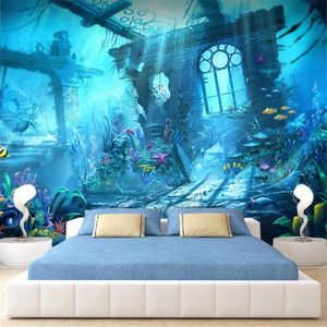 Milofi costume grande papel de parede mural moderno fantasia infantil minimalista mundo subaquático parede de fundo sala de estar