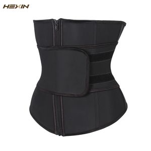 Hexin Abdominal Belt Alta Compressão Zipper Plus Size Latex Cintura Cincher Corset Underbust Body Fajas Swork Cintura Treinador T200824