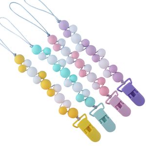 Newest BPA Free Silicone Infant Toddler Pacifier Clips Plastic Teething Nipple Holder Chain