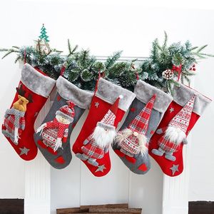 горячие рождественские чулки Санта Клаус висячие носки XAMS елка конфеты мешок подарков Рождественские конфеты чулки T2I51528