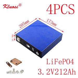 KLUOSI 4PCS 4S / 12V Akku 3.2V212Ah LiFePO4 für Solar Energiespeicher Inverter EV Marine-RV Golf US / EU TAX FREE