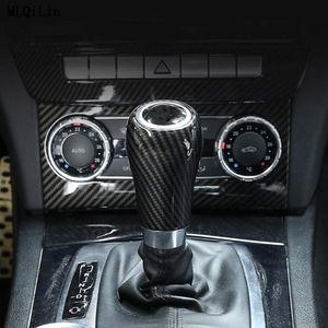 Accessories Car Sticker For Mercedes Benz A C E G Class W204 W212 W169 W463 GLK X204 CLS W218 Carbon Fiber Console Gearshift Handl237L