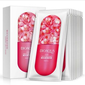 Bioaqua Jelly Mask Mask Care Care Aloe Vera / Blueberry / Cherry Blossom Три типа Дополнительные Увлажняющие Спящие Желе Маска для лица 30 шт. / Лот