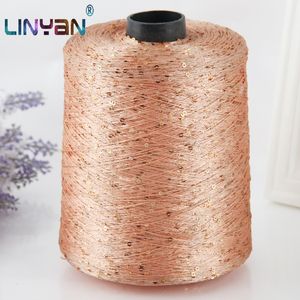 500g paillette yarn Sequins wool needle Natural beads lace tie a knot yarn for hand knitting crochet thread line sweater ZL50 200924