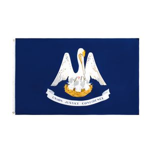 لويزيانا العلم الفريدة الفريدة المباشرة مصنع الجملة 3x5fts 90x150cm Pelican الولايات المتحدة الأمريكية لافت