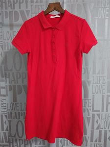 Lacoste Männer Damen Designer Krokodil Polo Kleid-Stickerei-Dekoration der Frauen beiläufiges Sommer-Kleid Revers Ausschnitt A Line p1HIGK8VQI