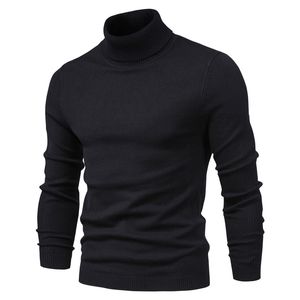 Zima golf grube swetry męskie szyi na swobodny kolor solidny kolor jakość ciepła szczupły sweter mężczyźni pullover samiec