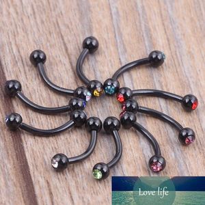 Black Gold Silver Eyebrow Piercing 16G Ball Banana Eyebrow Ring Labret Bars Hypoallergenic Surgical Steel Body Jewelry