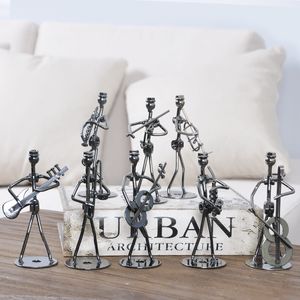 5,5 cm * 13 cm Musiker Figuren Kunsthandwerk Dekorationen Mini Eisen Musik Band Modell Miniatur Statue Home Office Wohnzimmer Dekor 201201