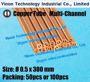 0.5x300mm tubo de cobre Multi-canal (50pcs ou 100 pcs) EDM multihole tubing eléctrodo de cobre dia. = Comprimento de 0,5 mm = 300mm para a máquina de perfuração EDM