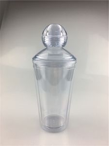 24oz personalizado plásticos plásticos forma de diamante sorrindo faces garrafa dupla parede clara plásticos plásticos copos de plásticos frete grátis C02