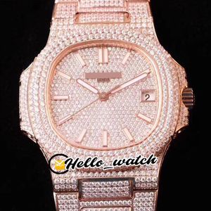 DMF New Date 5719/10G-010 Gypsophila Dial Cal.324 S C Automatic Mens Watch Rose Gold All Diamond Bracelet Luxury PPHW Watches Hello_watch