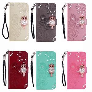 Fashion designer lovely cute owl animal cartoon leather wallet case for iphone 11 pro max x xr xs max 6 7 8 plus