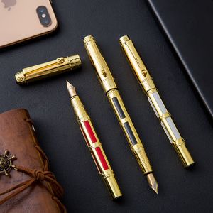 1Pcs business gold fountain pen fine office writing Ink Pens 0.5mm nib school stationery gifts supplies