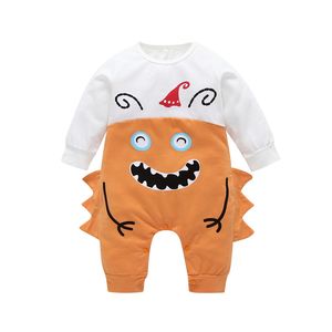 Halloween Neonato Pagliaccetti Infantile Cartone Animato Splicing Tuta Bambini Manica Lunga Onesies Neonati Festival Tema Vestiti M2665