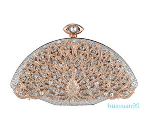 New-women diamond evening bags peacock bling dinner purse mini phone wallets dress bags drop shipping MN1530