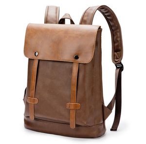 Fashion Unisex Shoulder Backpack Leather Business Bag Large Laptop Women Backpack Travel Large Capacity Men School Bags