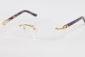 Rireless glasses Мода Новый бизнес дизайн мужчин Солнцезащитные очки Рамки Очки Аксессуары Золотая серебристая чистая линза 8200757 Пурпурные доски очков Очки Размер: 56-18-140 мм