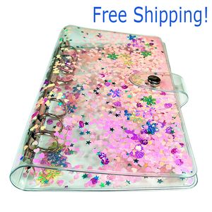 PVC A6 Colorful Binders Notepad Cover Transparent Loose-leaf Shell Simple Business Study Hand Account Book Binder Shells Office Supplies