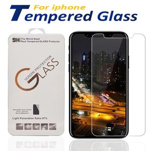 Para iPhone 12 11 Pro Xs Max X XR 8 Plus Protetor de Tela Temperado Vidro J7 J5 Prime com caixa de papel