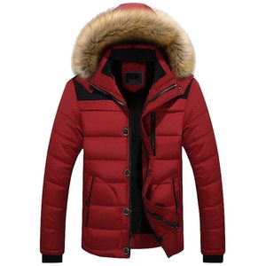Yeni Kış erkek Ceketler Erkek Parkas Kalın Kapşonlu Kürk Yaka Parka Erkekler Polar Palto Sıcak Dış Giyim Erkek Giyim Paltolar 5XL 6XL