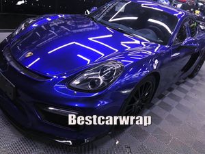 Premium Blueberry Gloss Metallic Vinyl Wrap For Whole Car Wrap Covering With Air bubble Free Like 3M Quality Low tack glue 1.52x20m 5x65ft