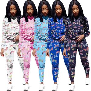 Women bigger size fall winter clothing plus size tracksuits hooded hoodies+pants ripped two piece set long sleeve ourfits jogging suit 3614