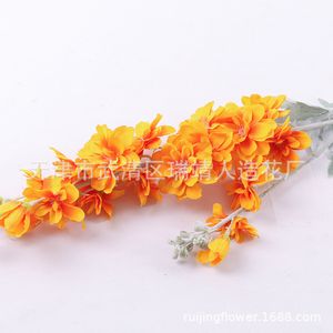 10 Pcs New Outono Cor 2 Fork Reunindo Delphinium Relva, Flor falsificada Flower Wedding Recados Arranjo Início Silk Flor do jacinto