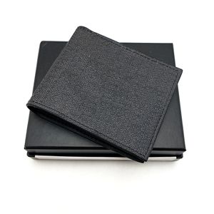 Fashion Mens Wallets Classic Men Slim Wallet With Card Slot Soft Canvas Bifold Short Wallet Small Wallets With Box