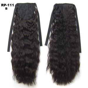 55cm Wave Synthetic per i capelli Ponytail 6 Colors Simulation Human Hair Extensions ponytails Bundles RP-111