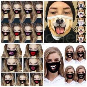 Mode Sexy Lippen Gesichtsmaske 3D Lippendruck Staubdichte Mundmaske Winddicht Waschbar Wiederverwendbare Anti Staub Schutz Designer Masken RRA3425