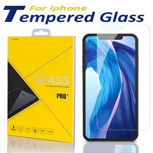 Skärmskydd för iPhone 15 Pro Max 14 13 12 11 Pro XS Max X XR 7 8 Tempererat glas med bokhandelsförpackningar