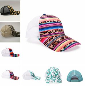 8Style Snake Baseball Hat Cow Print Leopard Sunflower Caps Serape Mesh Cap Fashion Striped Cactus Kepsar Utomhus Sunhat GGA3662-3